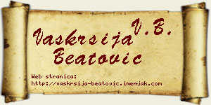 Vaskrsija Beatović vizit kartica